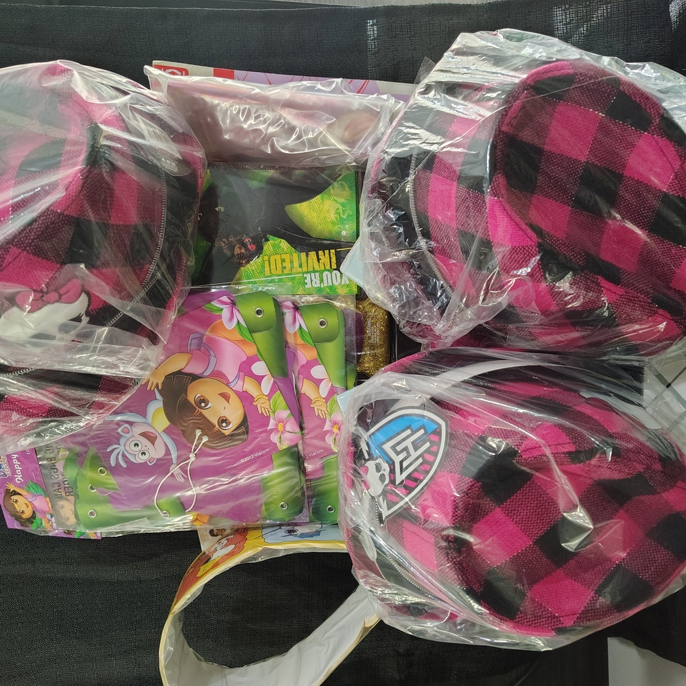 Pink and Black Plaid Hats